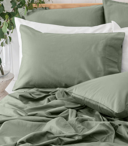 Bhumi Organic Cotton - Sateen Sheet Set - Sage