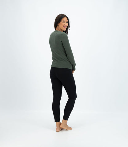 Bhumi Organic Cotton - Fine Knit Cardigan - Olive