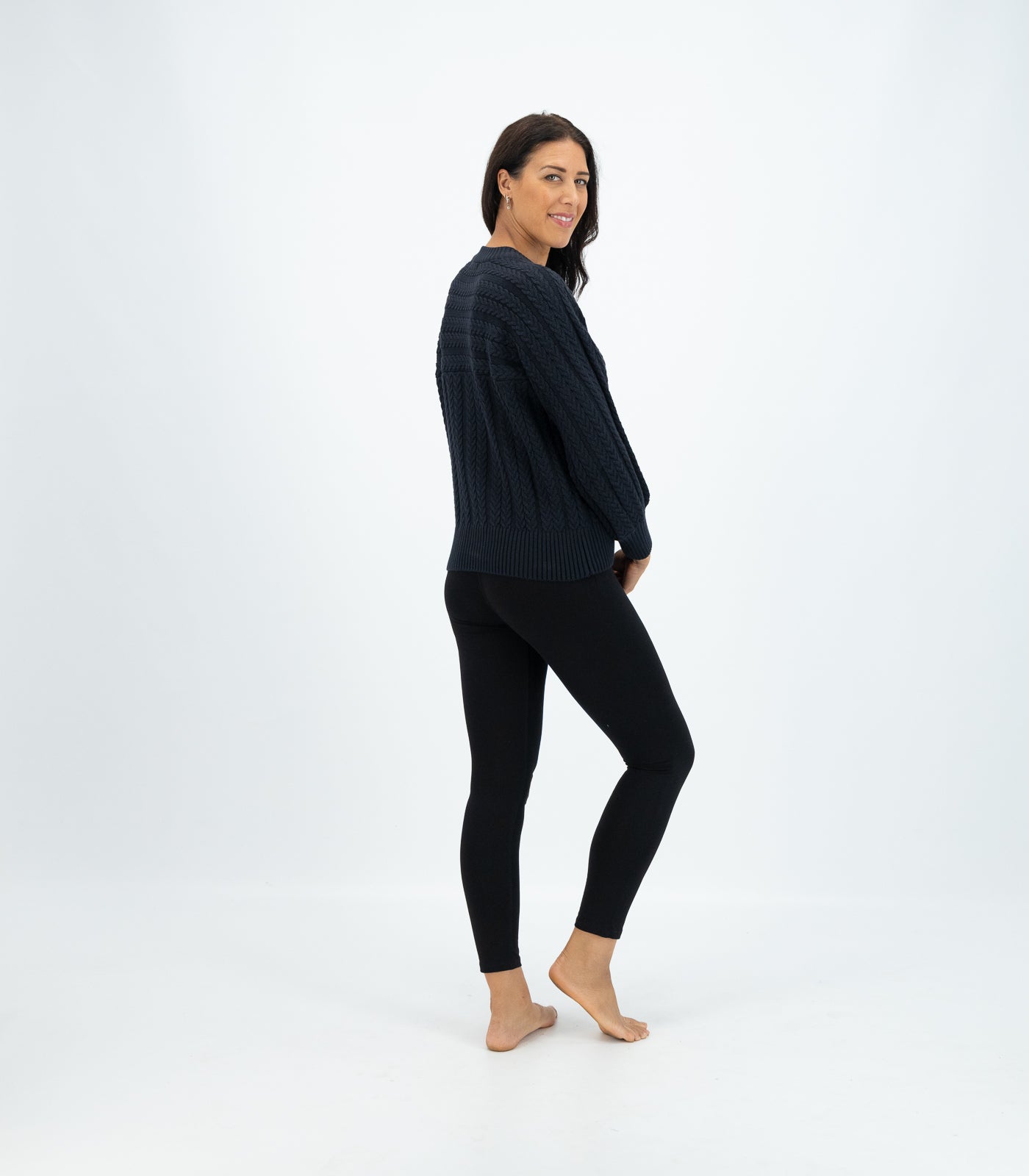 Bhumi Organic Cotton - Cable Knit Jumper - Charcoal