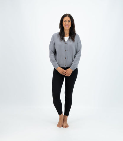 Bhumi Organic Cotton - Chunky Knit Cardigan - Titanium