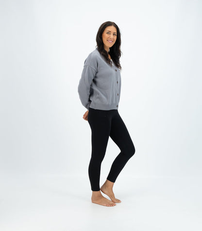 Bhumi Organic Cotton - Chunky Knit Cardigan - Titanium