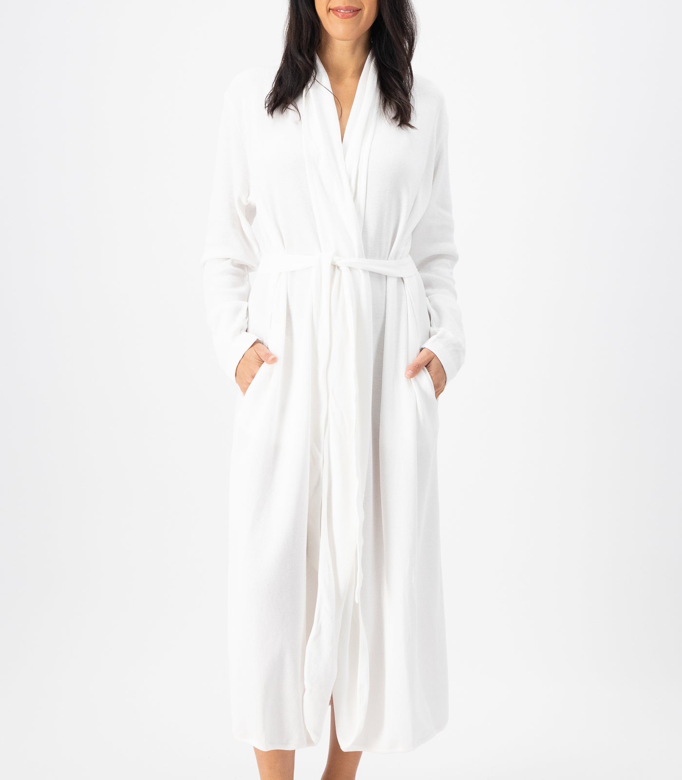 Bhumi Organic Cotton - Waffle Robe - White