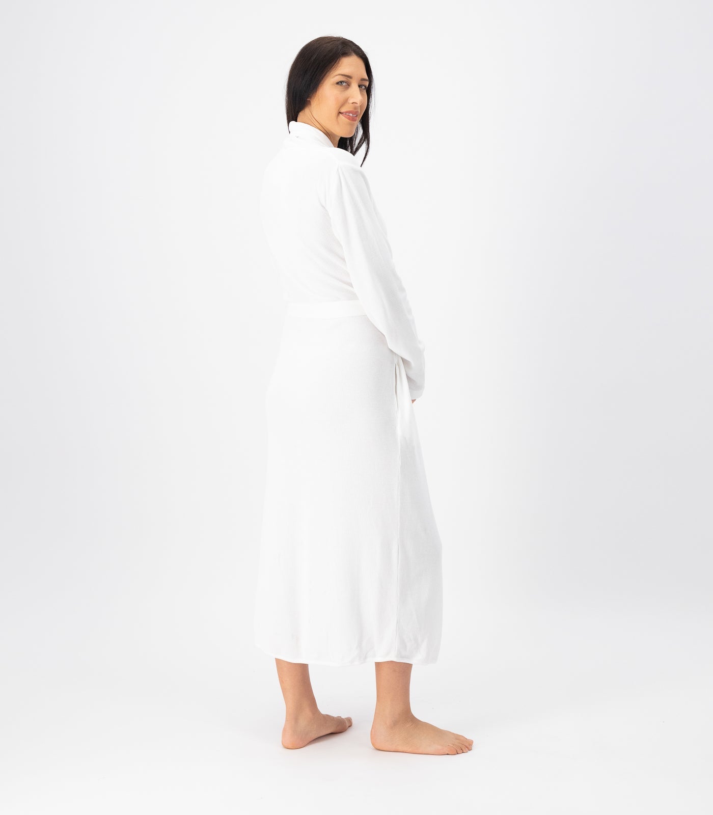 Bhumi Organic Cotton - Waffle Robe - White