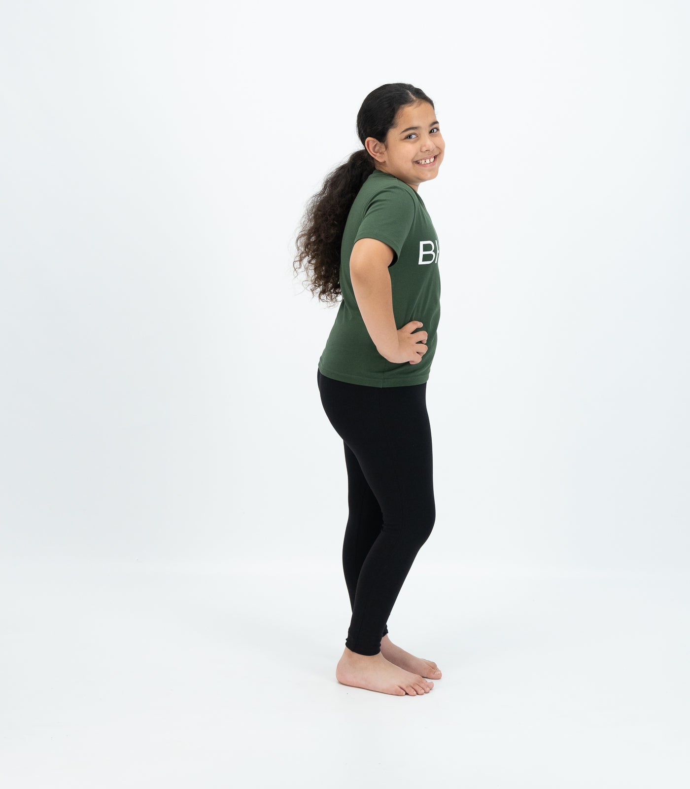 Bhumi Organic Cotton - Kids Basic Tee - Logo  - Kombu Green