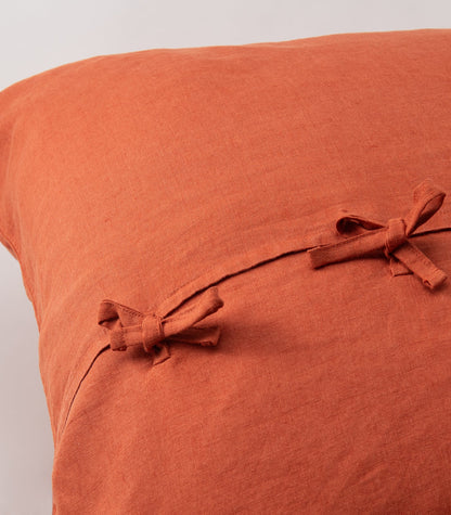 Linen Pillow Cases (pair) - European - Rust