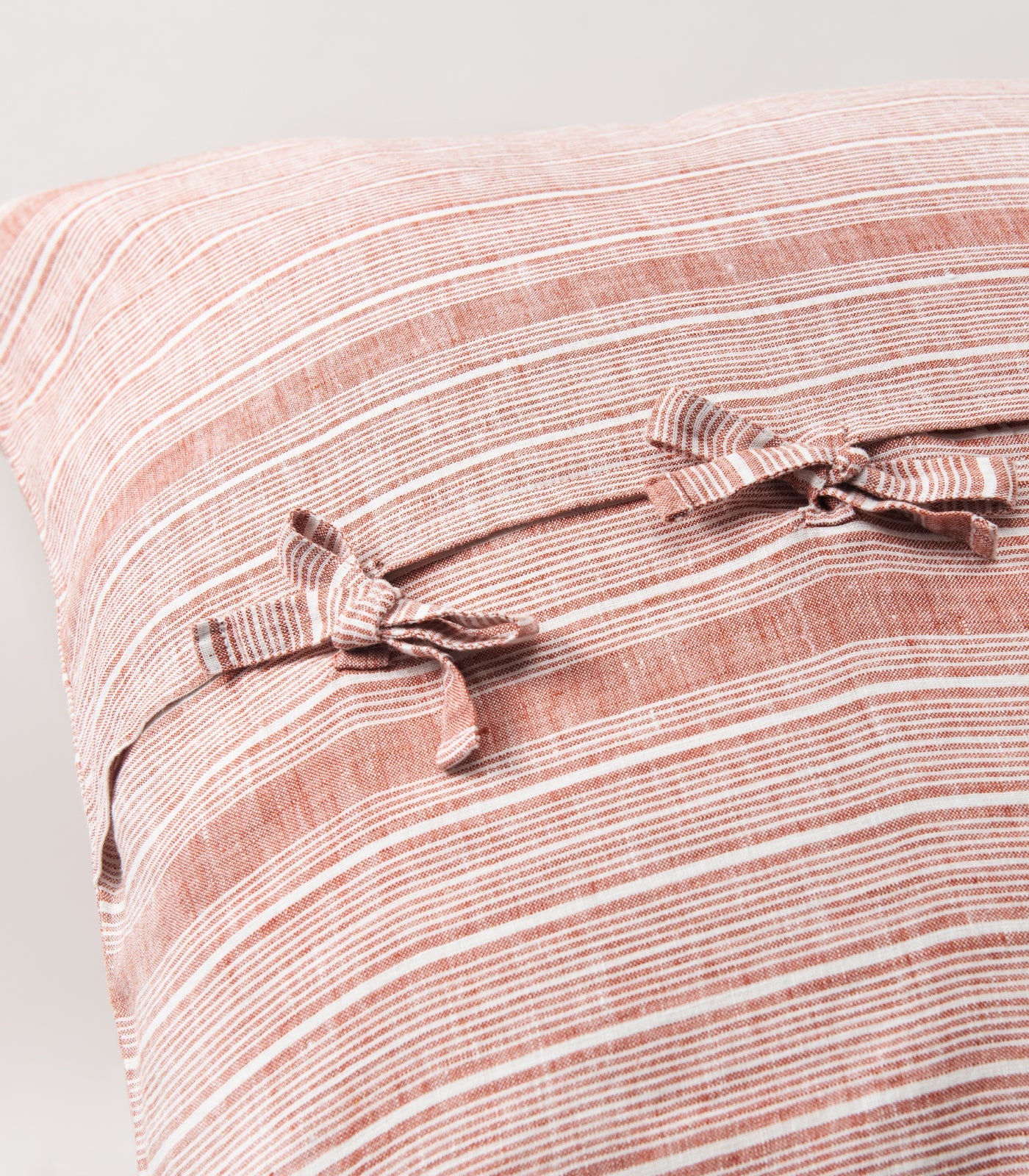 Linen Pillow Cases (pair) - European - Rust Stripe