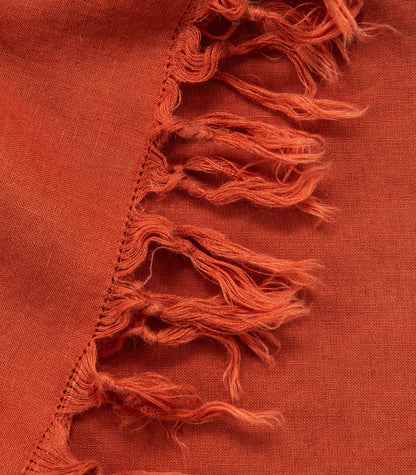 Bhumi Organic Cotton- Linen Throw - Rust