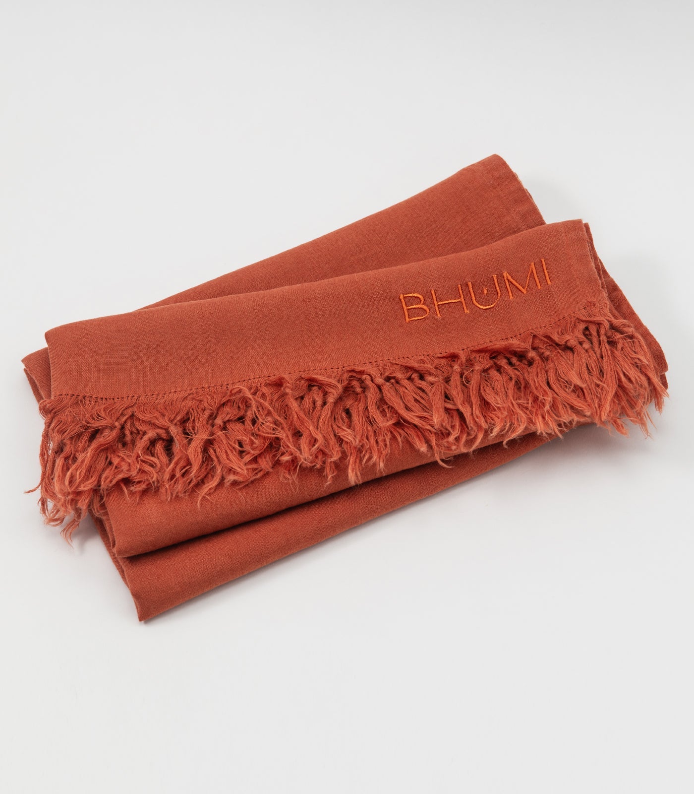 Bhumi Organic Cotton- Linen Throw - Rust