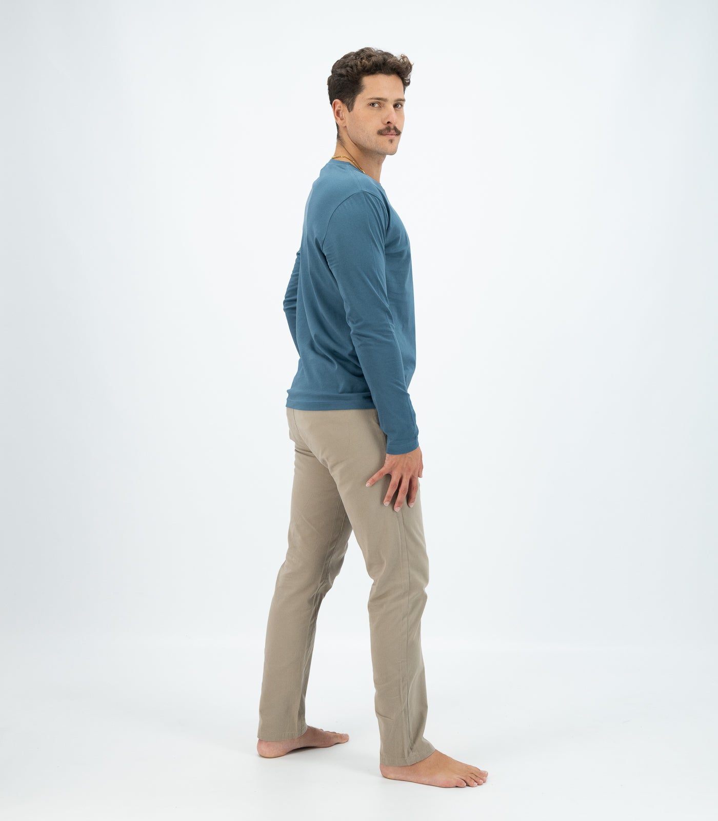 Bhumi Organic Cotton - Men's Basic Long Sleeve Shirt - Indian Teal