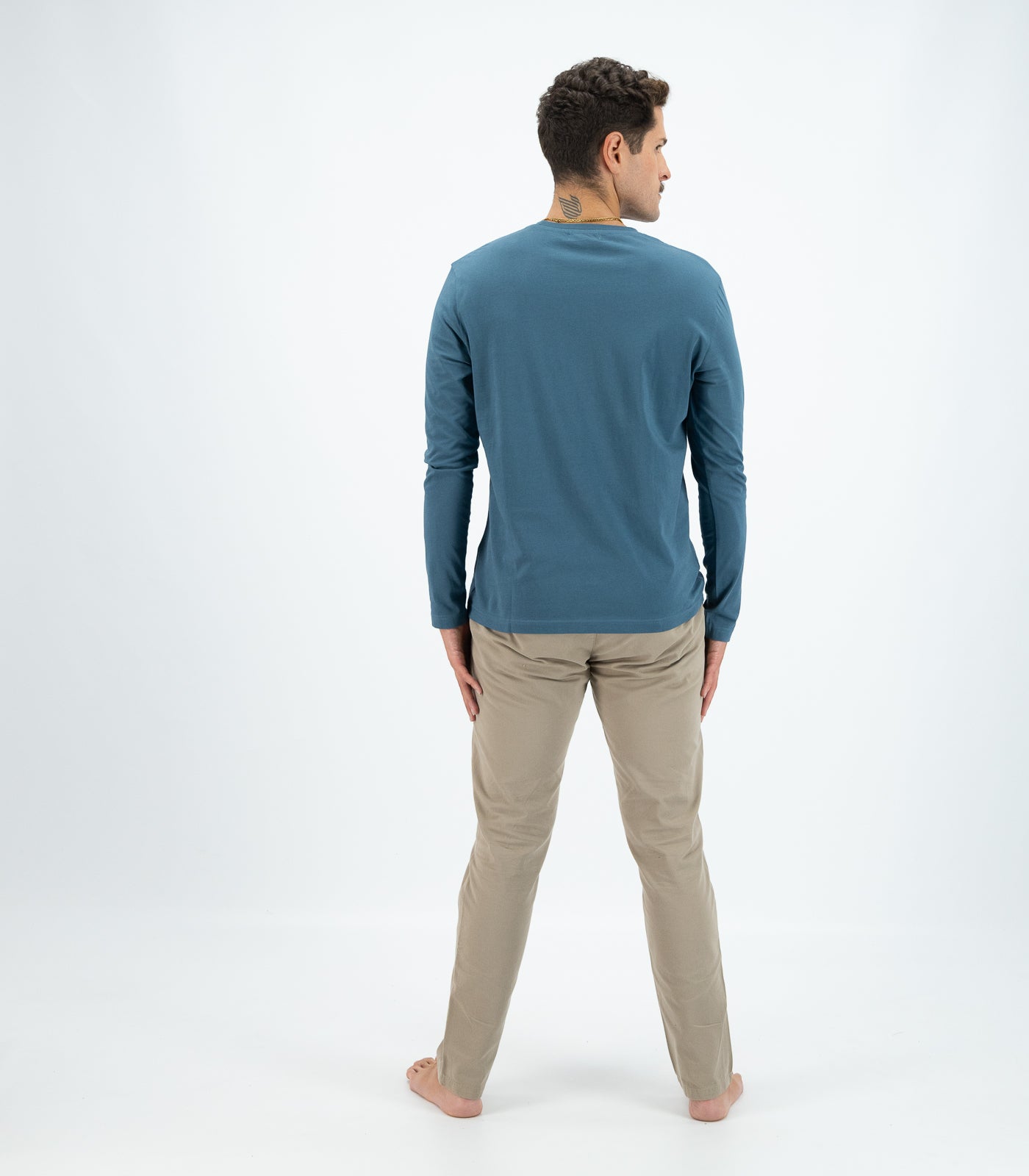 Bhumi Organic Cotton - Men's Basic Long Sleeve Shirt - Indian Teal