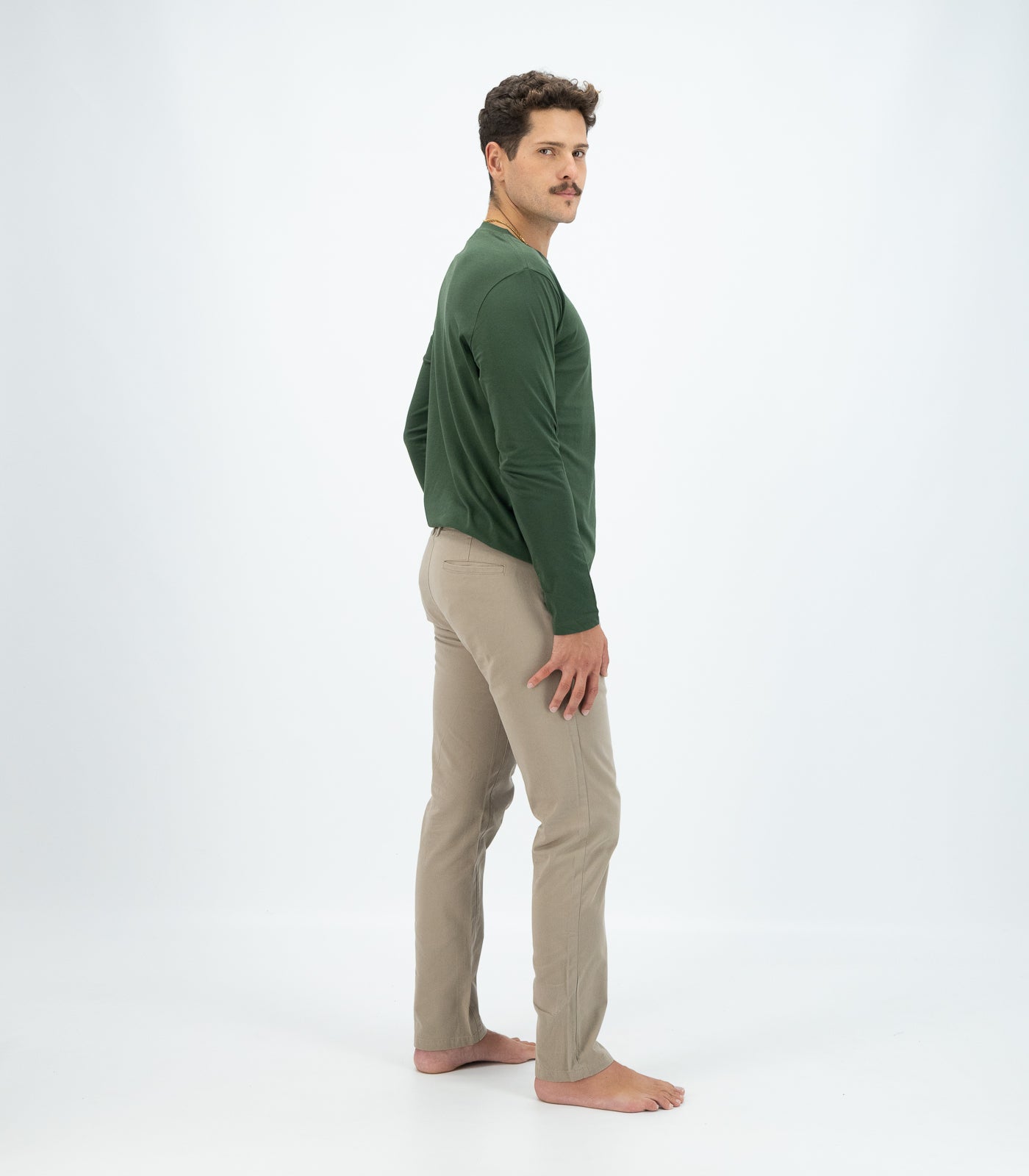 Bhumi Organic Cotton - Men's Basic Long Sleeve Shirt - Kombu Green