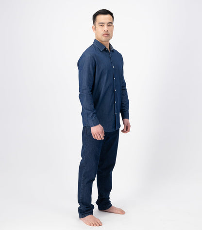 Bhumi Organic Cotton -Men's Denim Long Sleeve Shirt - Denim