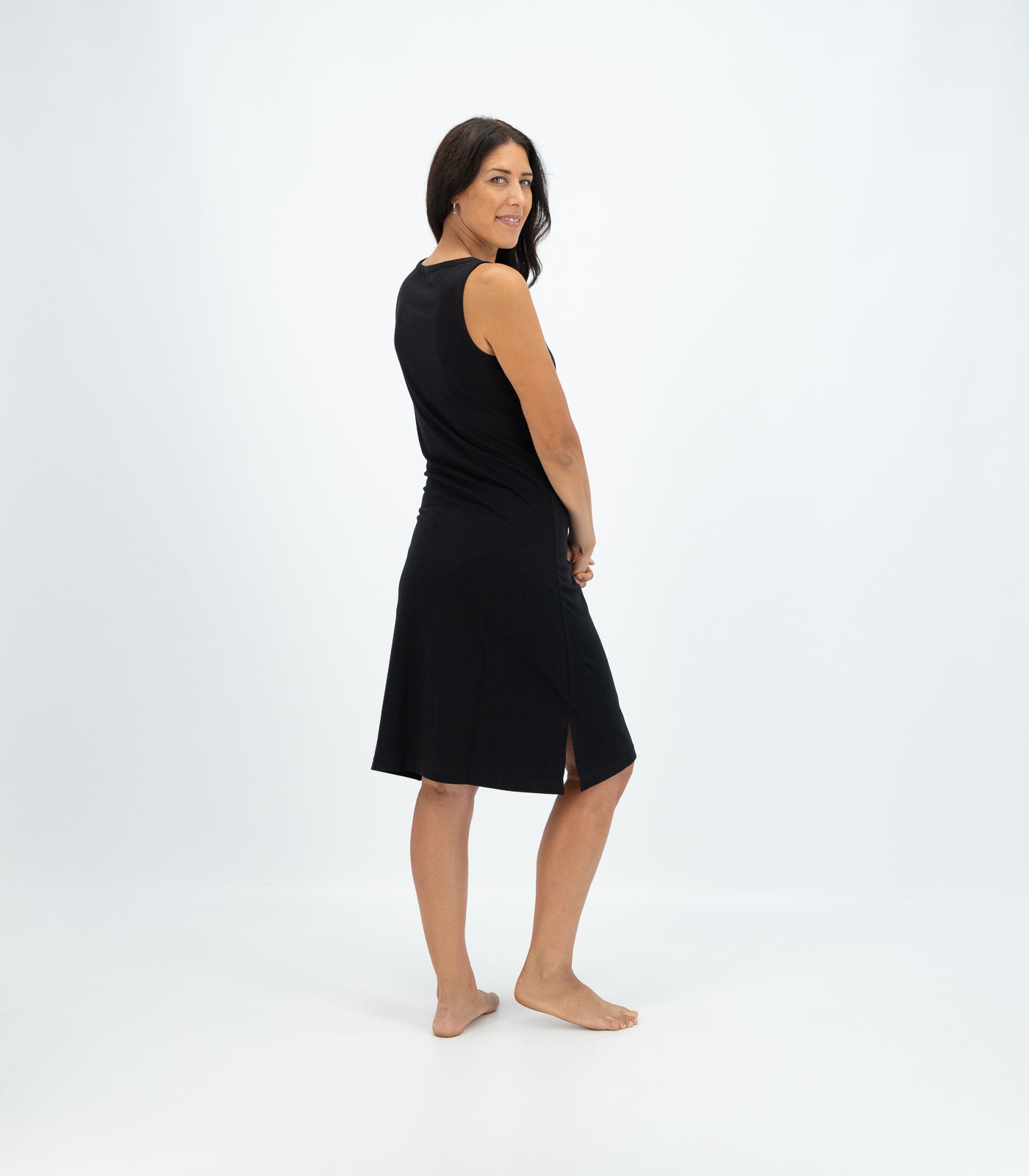 Bhumi Organic Cotton - Long Singlet Dress - Black