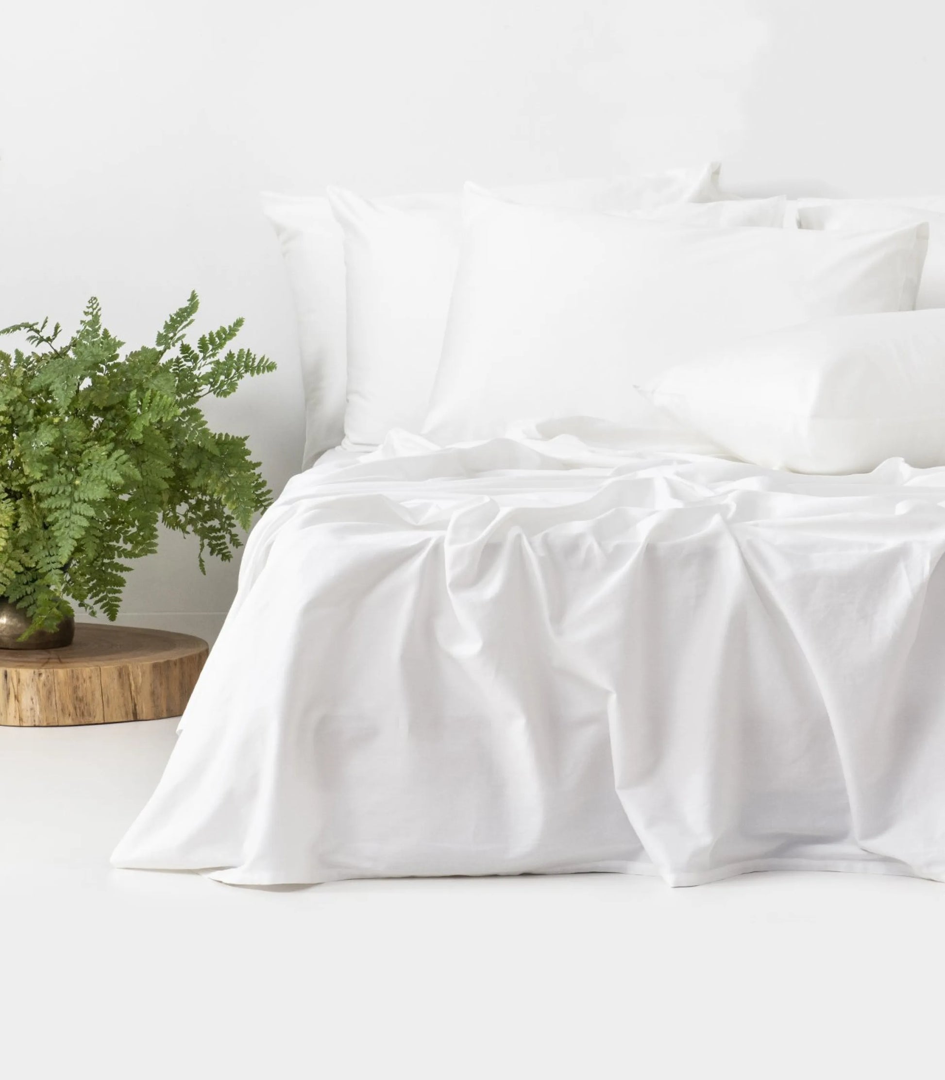 Bhumi Organic Cotton - Percale Sheet Set - White