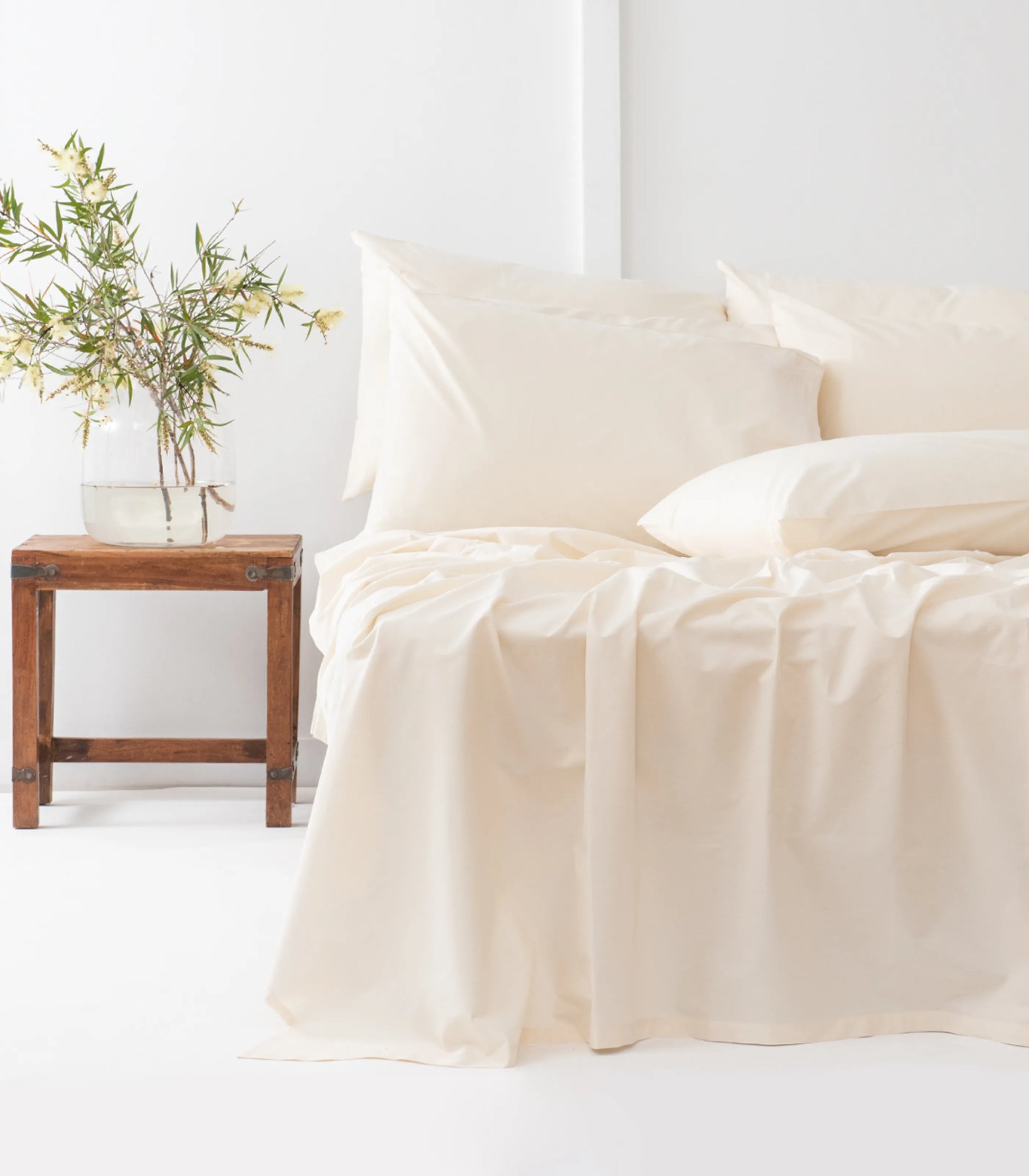 Bhumi Organic Cotton - Percale Pillow Cases (Pair) - Natural