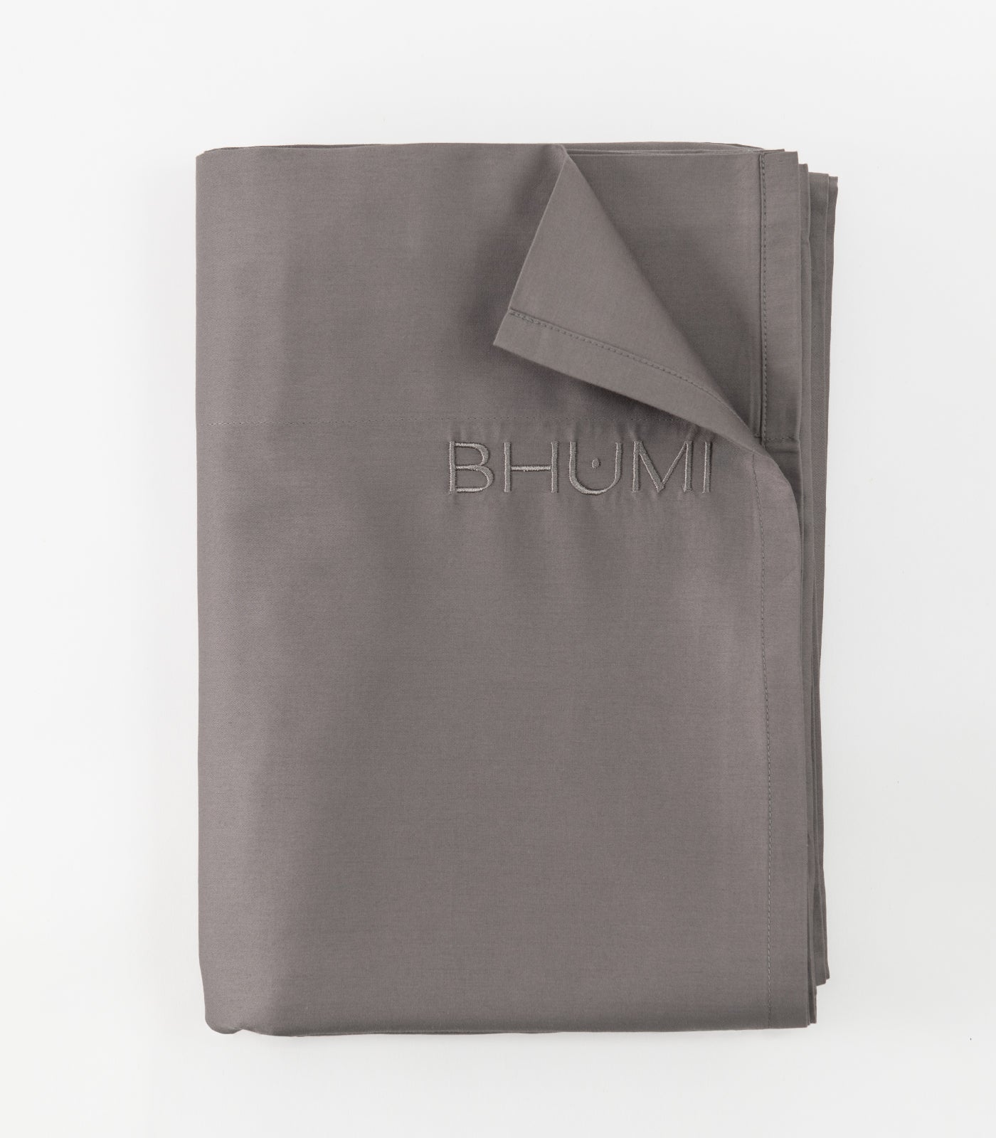 Bhumi Organic Cotton - Flat - Sateen Sheet - Silver Grey