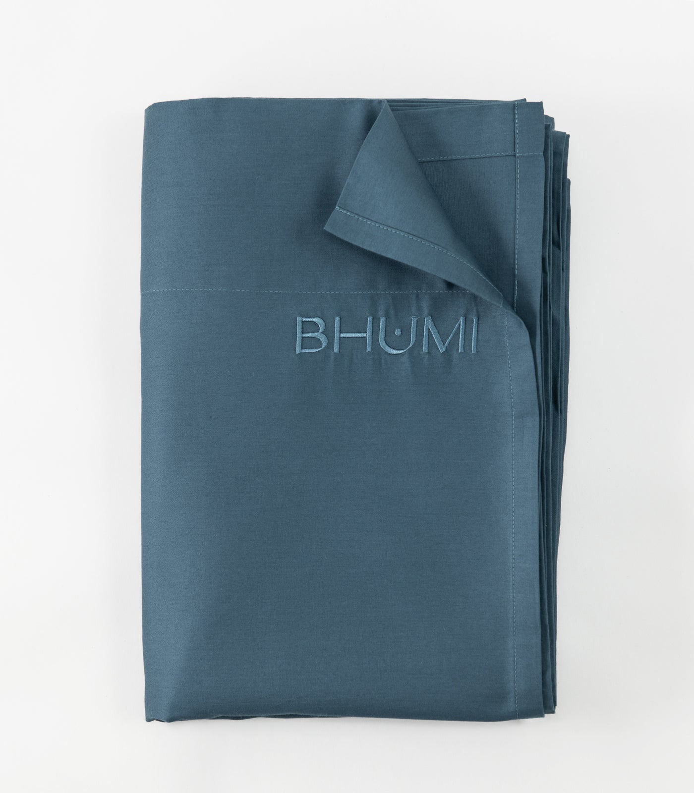 Bhumi Organic Cotton - Flat - Sateen Sheet - Indian Teal