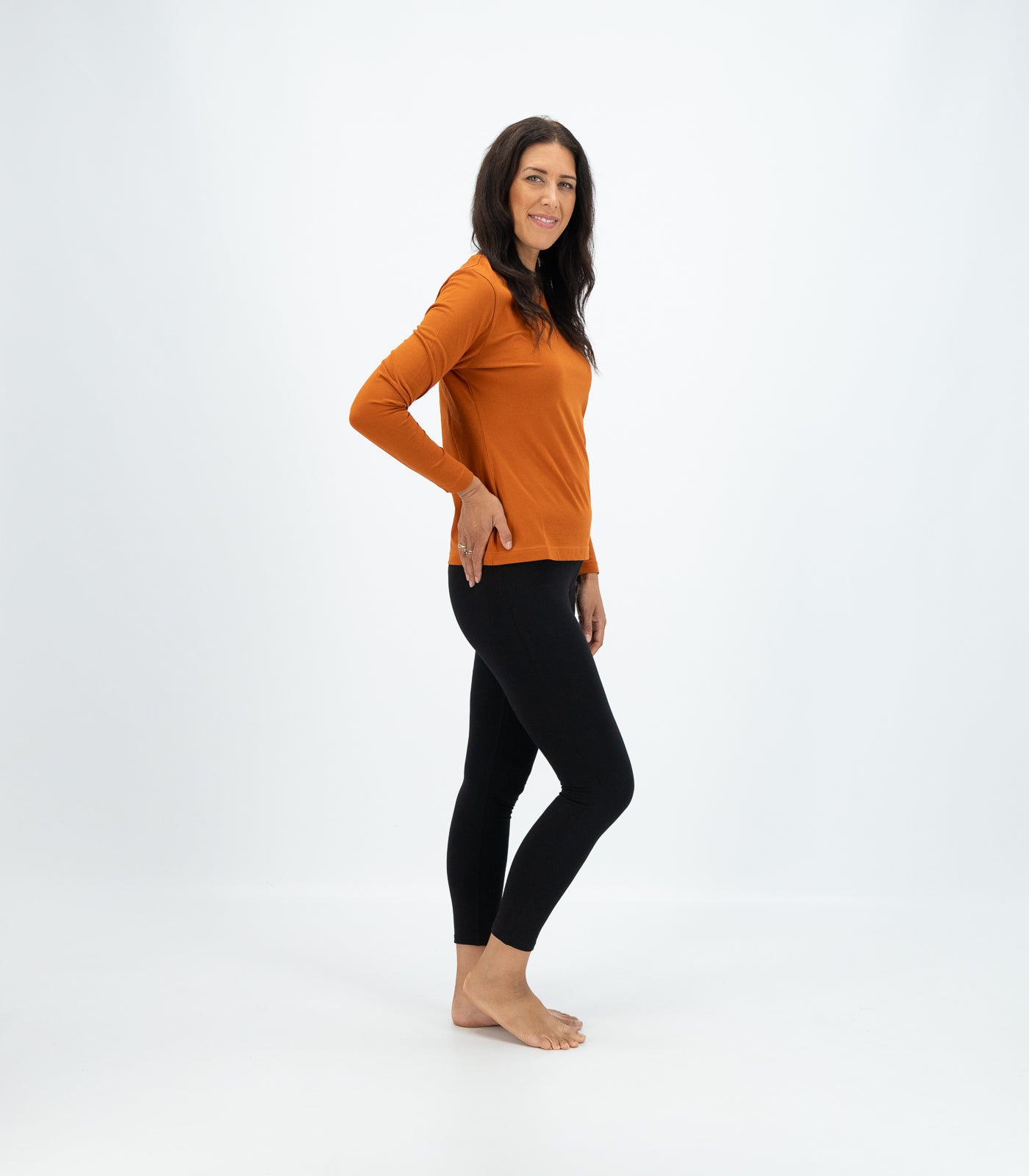 Bhumi Organic Cotton - Basic Long Sleeve Top - Cinnamon