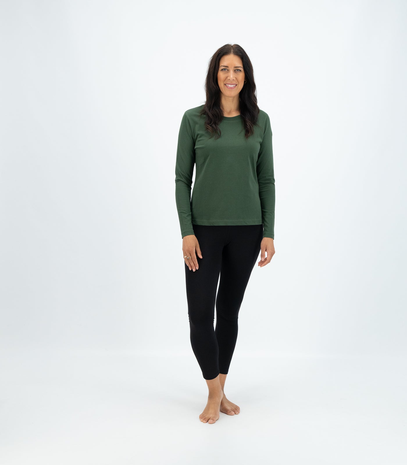 Bhumi Organic Cotton - Basic Long Sleeve Top - Kombu Green