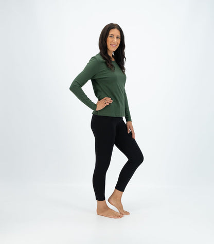 Bhumi Organic Cotton - Basic Long Sleeve Top - Kombu Green