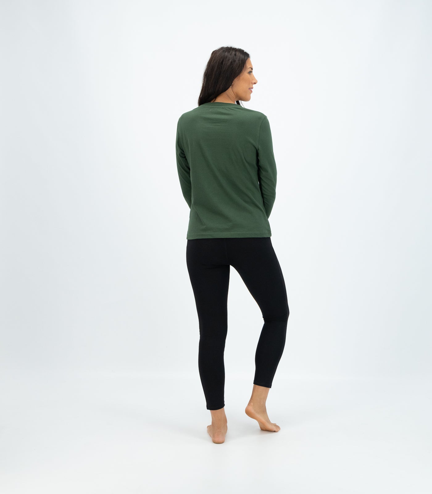 Bhumi Organic Cotton - Basic Long Sleeve Top - Kombu Green