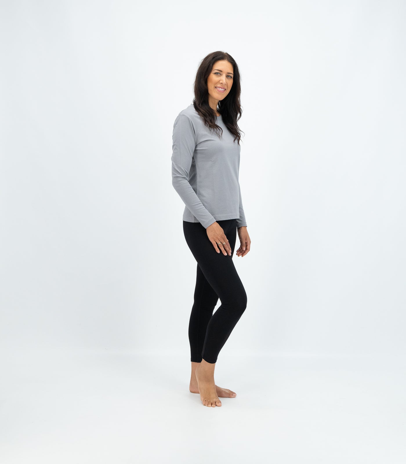 Bhumi Organic Cotton - Basic Long Sleeve Top - Titanium