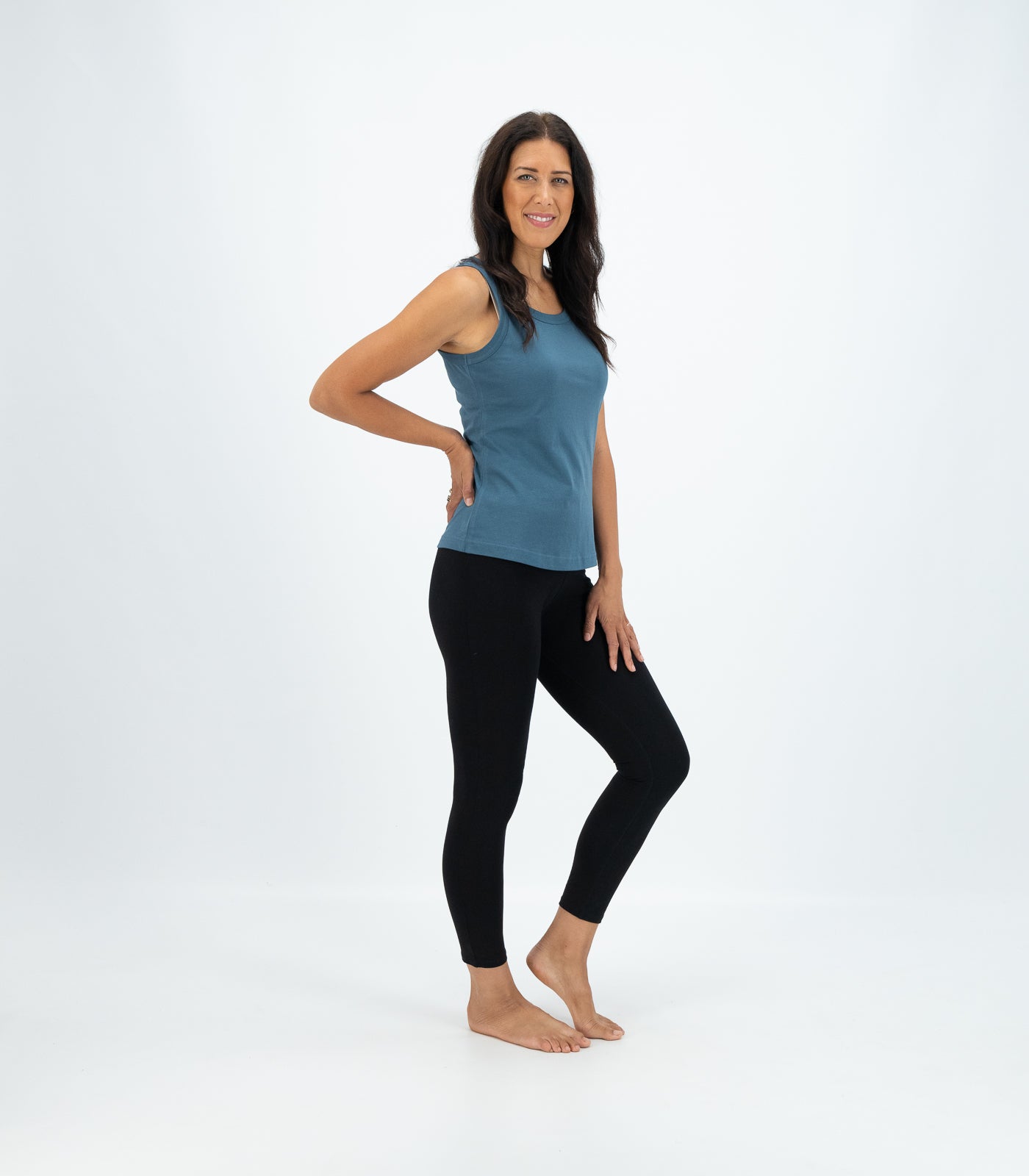 Bhumi Organic Cotton - Singlet Top -  Indian Teal