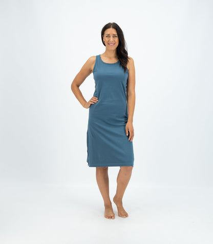 Bhumi Organic Cotton - Long Singlet Dress - Indian Teal