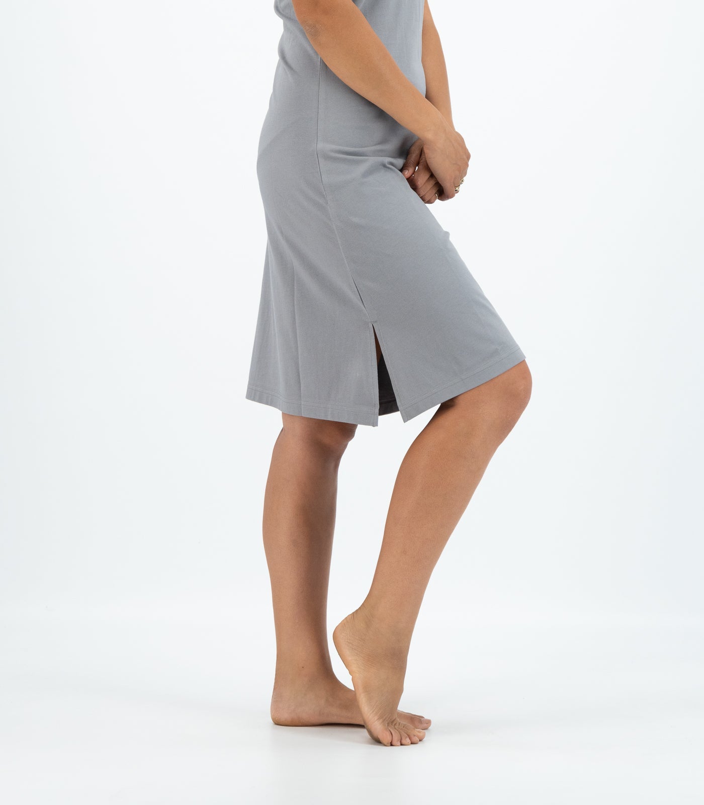 Bhumi Organic Cotton - Long Singlet Dress - Titanium