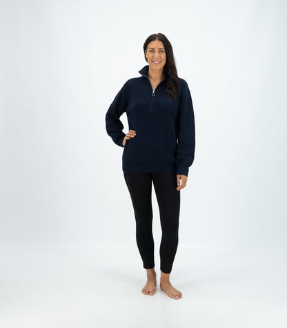 Bhumi Organic Cotton - Zip Sweater - Navy