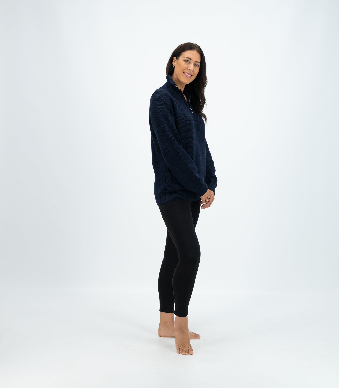 Bhumi Organic Cotton - Zip Sweater - Navy